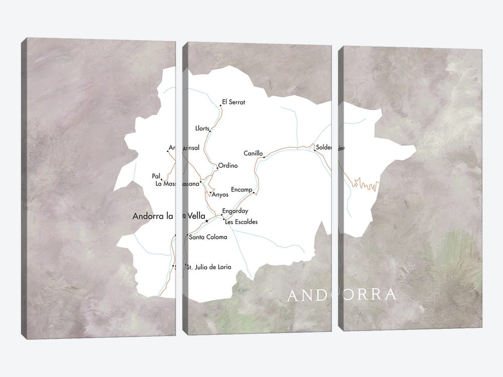Map Of Androrra by blursbyai 3-piece Canvas Art