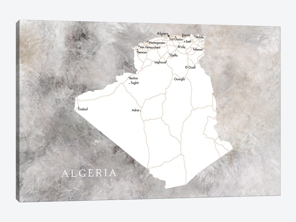 Map Of Algeria by blursbyai 1-piece Canvas Print