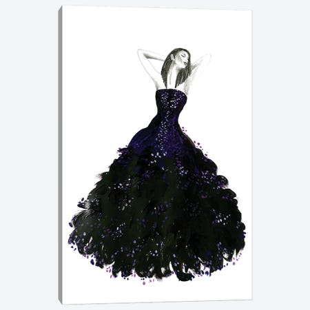 Fashion Illustration Long Black Dress Canvas Print #RLZ49} by blursbyai Canvas Print