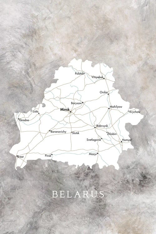 Map Of Belarus In Neutrals