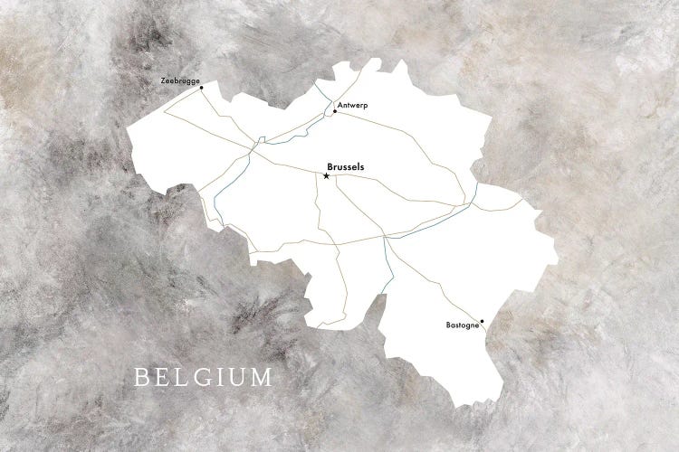 Map Of Belgium In Neutrals