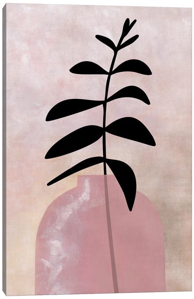 Eui Vase With Leaves Canvas Art Print - blursbyai