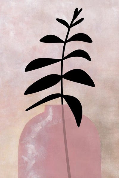 Minimalist Bohemian Decor: Eui Vase With Leaves by blursbyai