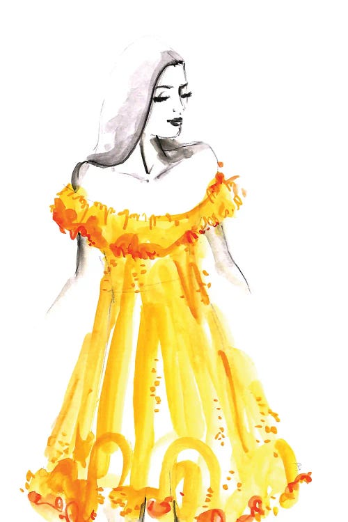 Yellow Summer Dress Fashion Illustration