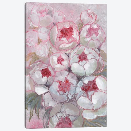 Nuria Painterly Peony Bouquet Canvas Print #RLZ545} by blursbyai Canvas Art Print