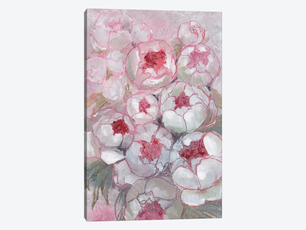 Nuria Painterly Peony Bouquet by blursbyai 1-piece Art Print