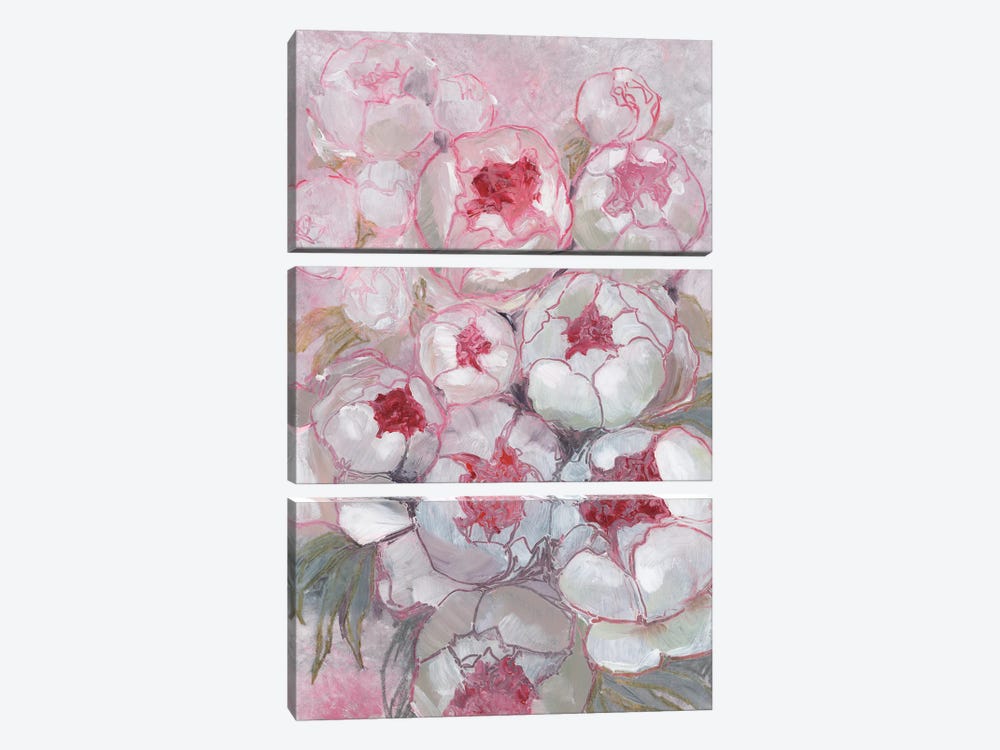 Nuria Painterly Peony Bouquet by blursbyai 3-piece Art Print