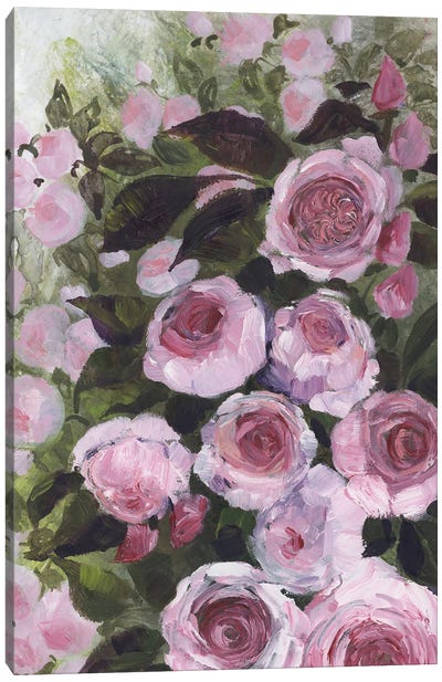 Aurorie Painterly Roses Canvas Art Print - blursbyai