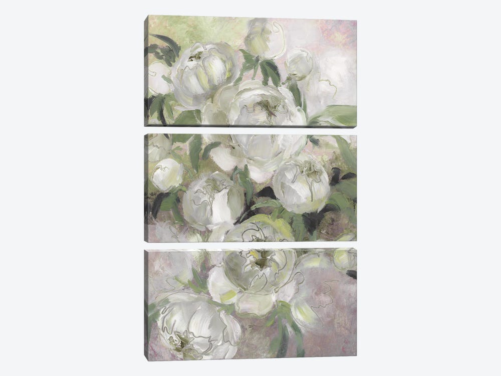 Sady Painterly Florals In Green by blursbyai 3-piece Art Print