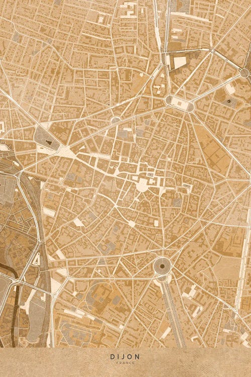 Sepia Vintage Mao Of Dijon Downtown (France)