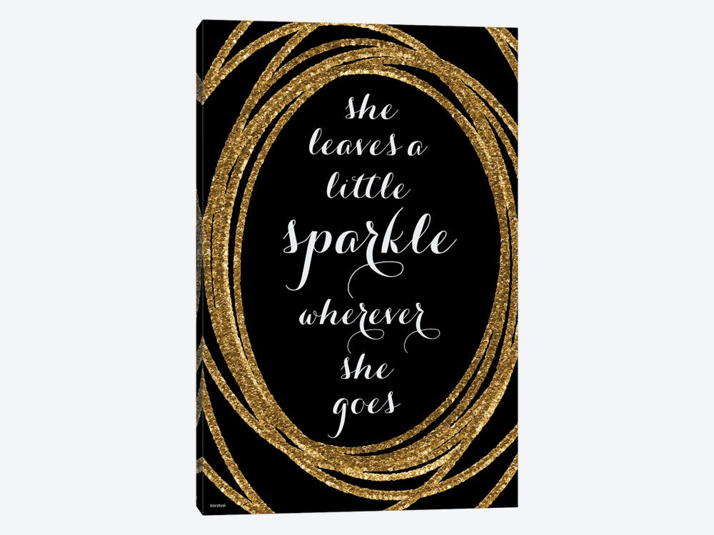 She Leaves A Little Sparkle In Gold And Black by blursbyai 1-piece Canvas Print