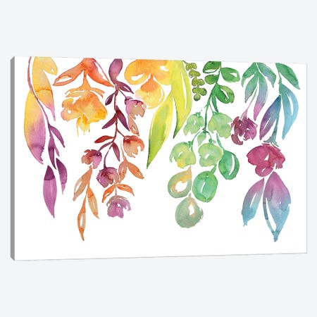 Colorful Loose Florals Canvas Print #RLZ68} by blursbyai Canvas Art Print