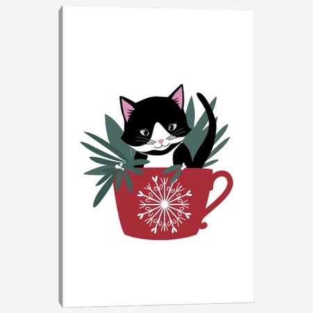 My Cat Coco In A Holiday Mug Canvas Print #RLZ736} by blursbyai Canvas Artwork