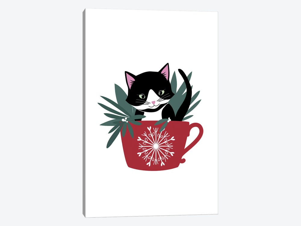 My Cat Coco In A Holiday Mug by blursbyai 1-piece Canvas Art