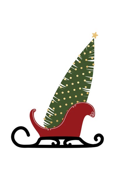 blursbyai: Sleigh And Christmas Tree by blursbyai