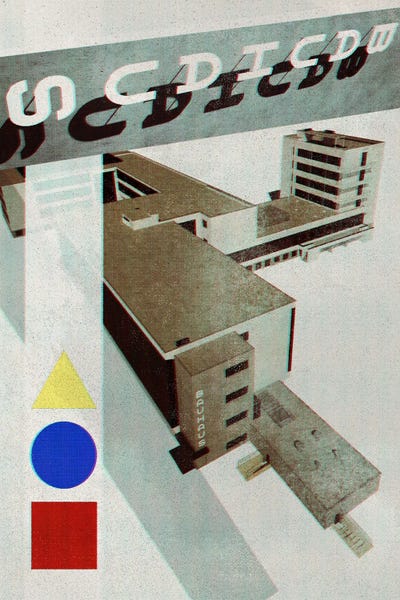 blursbyai: Old Magazine Style Bauhaus Architecture by blursbyai