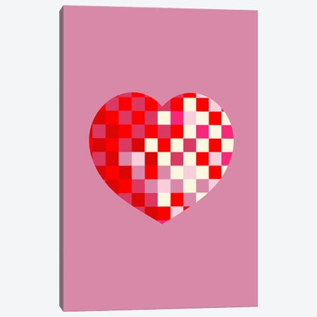 Pixel Heart Canvas Print #RLZ762} by blursbyai Canvas Wall Art