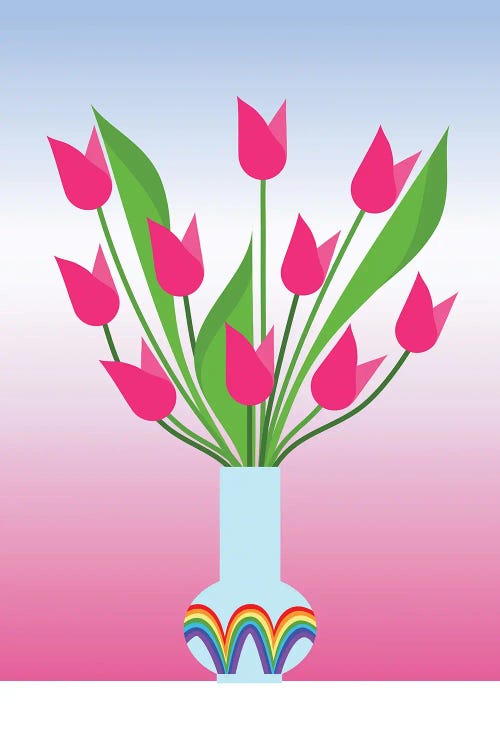 Tulips In The Rainbow Vase