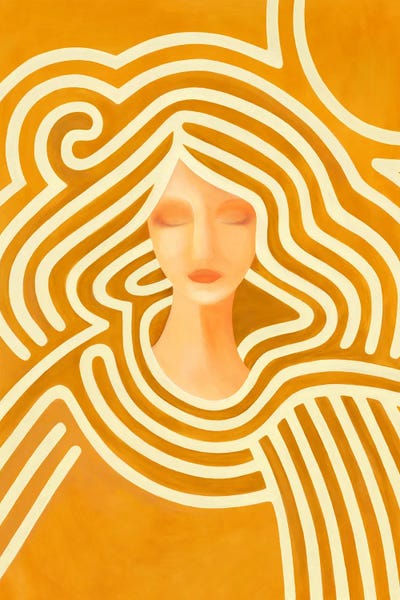 Dopamine Decor: Berit Portrait In Ochre by blursbyai