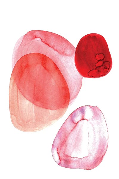 Soft Round Shapes In Red by blursbyai canvas print