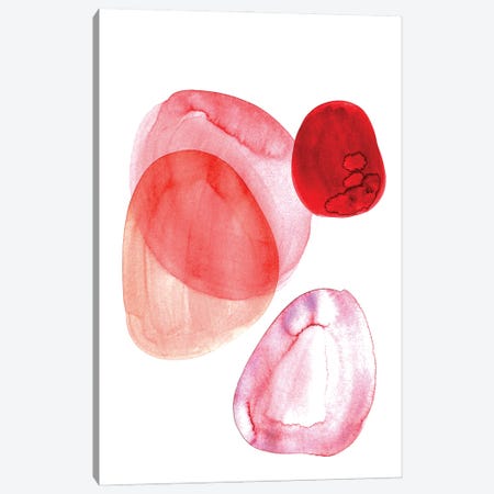 Soft Round Shapes In Red Canvas Print #RLZ77} by blursbyai Art Print