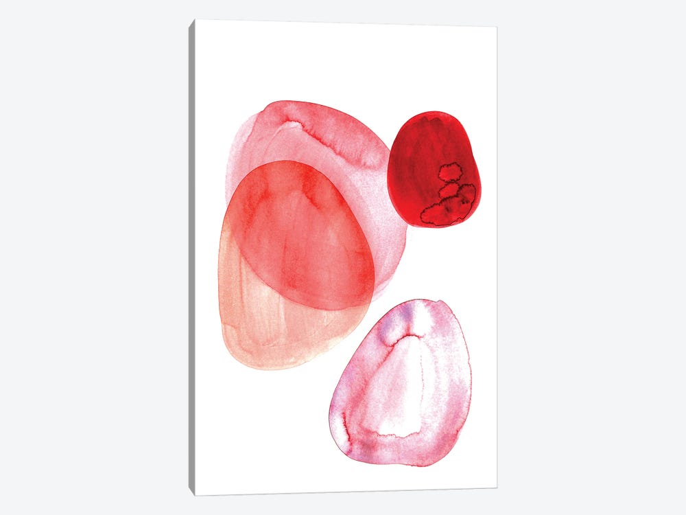 Soft Round Shapes In Red by blursbyai 1-piece Canvas Art Print