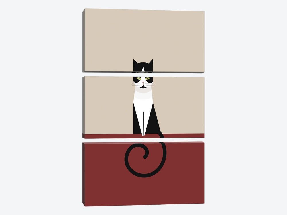 Coco As A Geometric Cat by blursbyai 3-piece Canvas Art Print