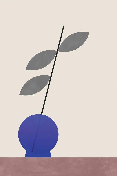 Blue Round Vase by blursbyai wall art