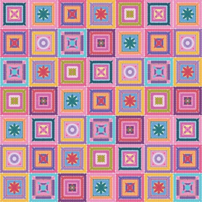 Colorful Digital Grandma Squares II by blursbyai art print