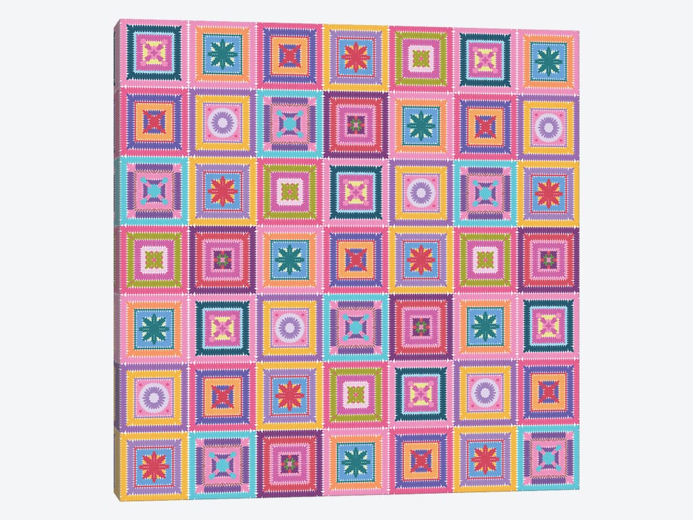 Colorful Digital Grandma Squares II by blursbyai 1-piece Art Print