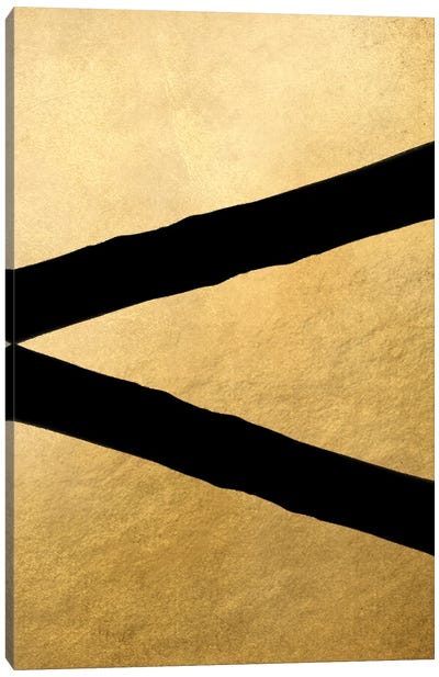 Gold And Black Abstract Canvas Art Print - blursbyai