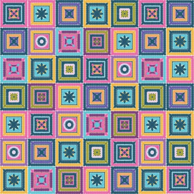 Colorful Digital Grandma Squares IV by blursbyai art print