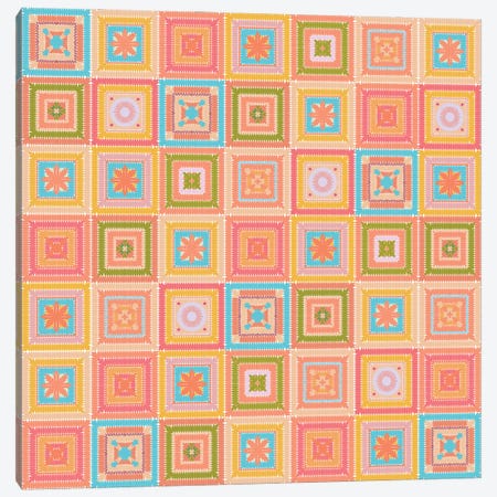 Colorful Digital Grandma Squares VI Canvas Print #RLZ803} by blursbyai Art Print