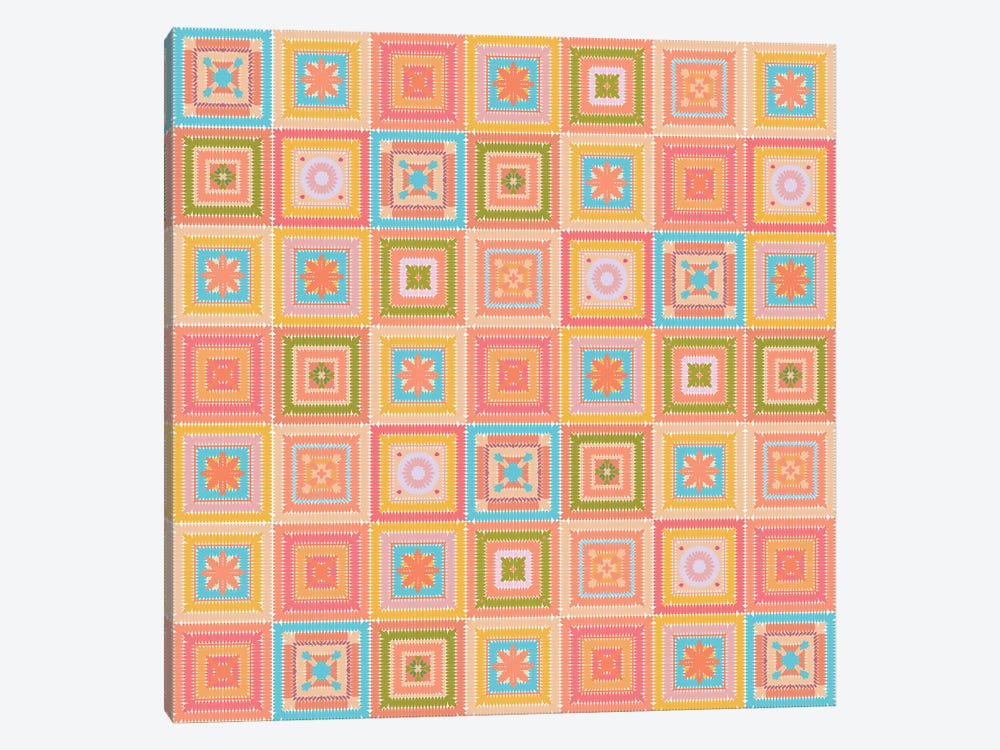 Colorful Digital Grandma Squares VI by blursbyai 1-piece Canvas Artwork