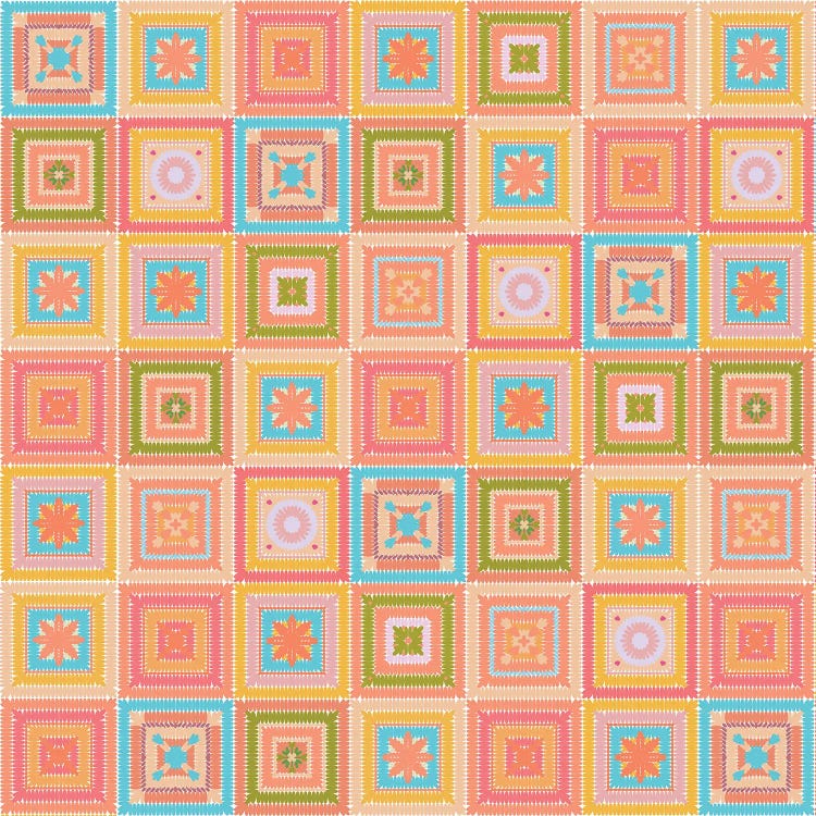 Colorful Digital Grandma Squares VI