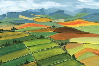 Theodore Patchwork Landscape by blursbyai art print