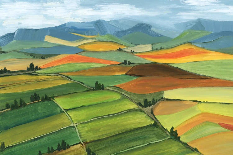 Theodore Patchwork Landscape by blursbyai wall art