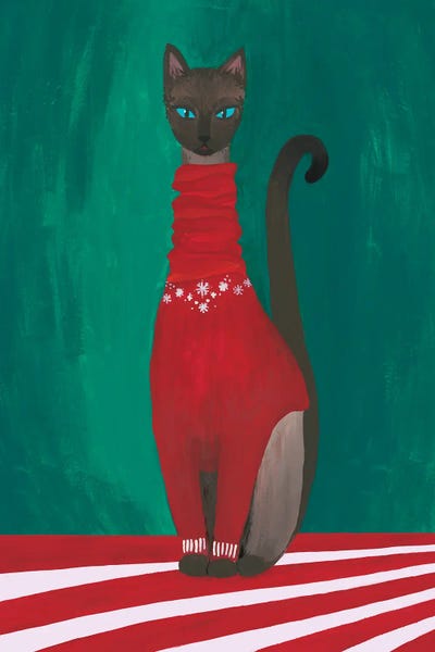 Feline Festive by blursbyai art print