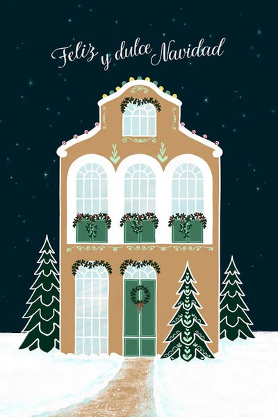 Home For The Holidays: Feliz Y Dulce Navidad Gingerbread House by blursbyai