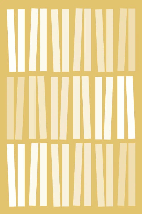 Mid Century Dancing Bars In Mustard by blursbyai wall art