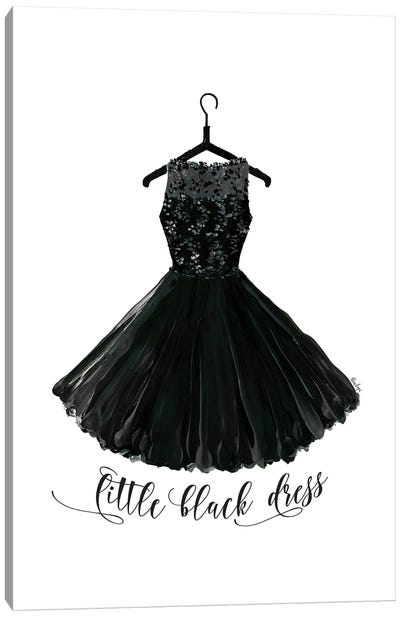 Little Black Dress In Hanger Canvas Art Print - blursbyai