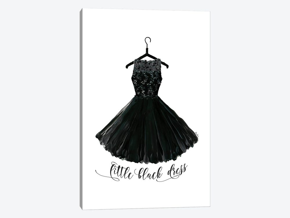 Little Black Dress In Hanger by blursbyai 1-piece Canvas Artwork