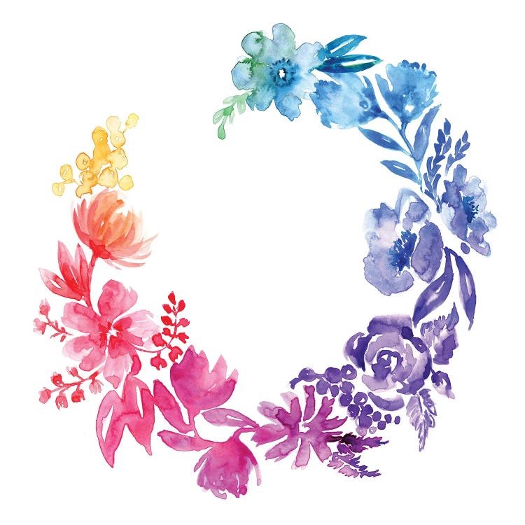 Rainbow Loose Florals by blursbyai wall art