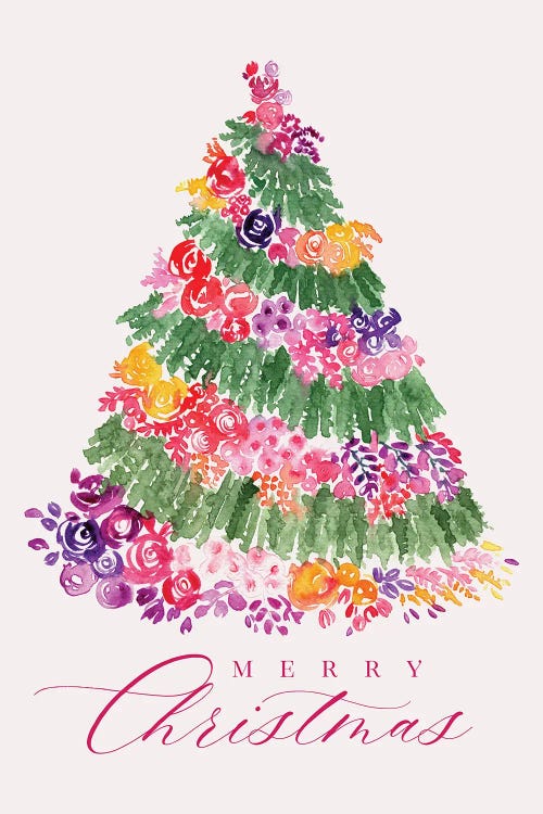 Merry Christmas Floral Tree