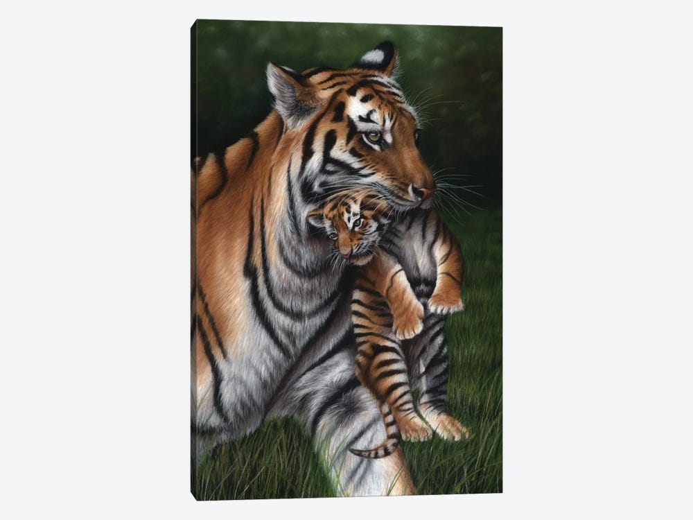 Tiger With Cub by Richard Macwee 1-piece Canvas Art