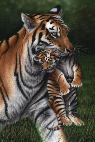 Fine Art Safari: Tiger With Cub by Richard Macwee