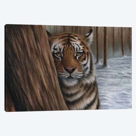 Siberian Tiger In A Forest Canvas Print #RMC77} by Richard Macwee Canvas Art Print