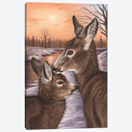 Deer And Fawn Canvas Print #RMC9} by Richard Macwee Canvas Art Print