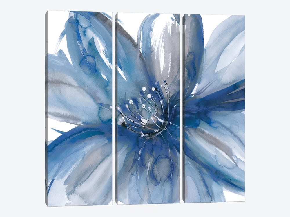 Blue Beauty I by Rebecca Meyers 3-piece Canvas Print