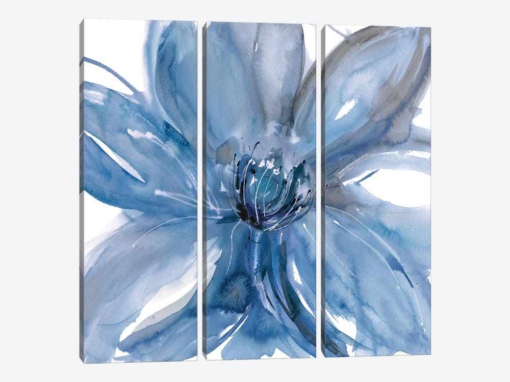 Blue Beauty II by Rebecca Meyers 3-piece Canvas Art